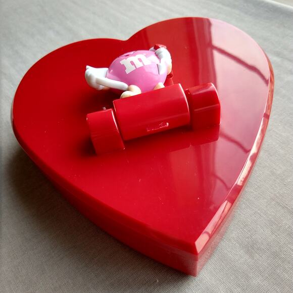 VTG 1991 M&M's Heart Shaped Box red pink cupid valentine's day music Mars, Inc - Picture 5 of 15